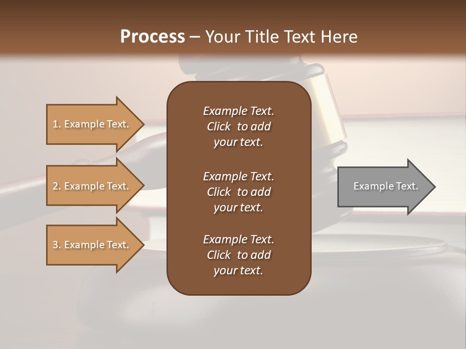 A Judge's Gaven On Top Of A Table With Books PowerPoint Template