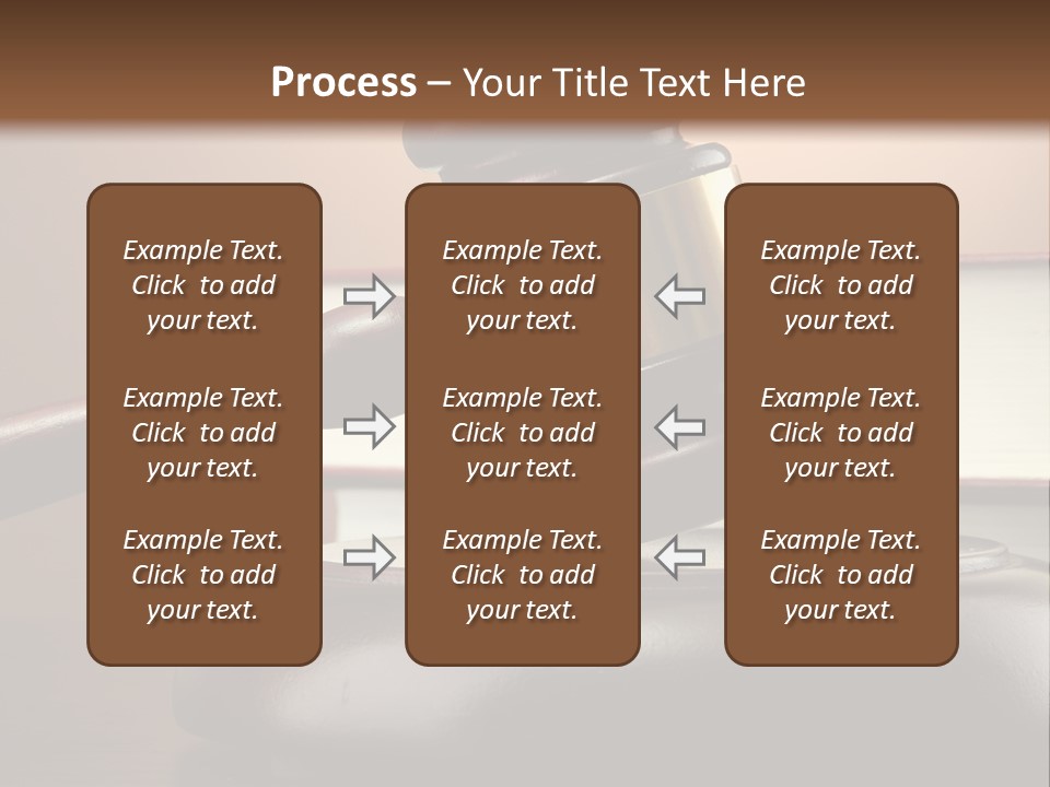 A Judge's Gaven On Top Of A Table With Books PowerPoint Template