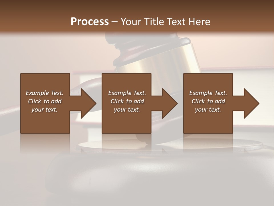 A Judge's Gaven On Top Of A Table With Books PowerPoint Template