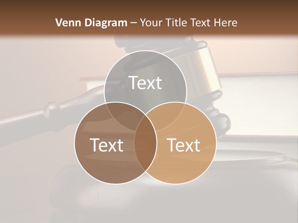A Judge's Gaven On Top Of A Table With Books PowerPoint Template