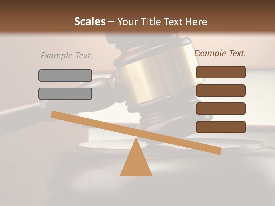 A Judge's Gaven On Top Of A Table With Books PowerPoint Template