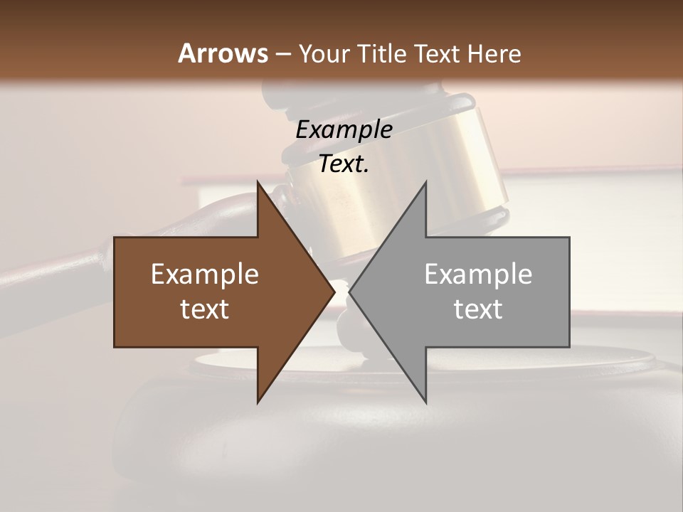 A Judge's Gaven On Top Of A Table With Books PowerPoint Template