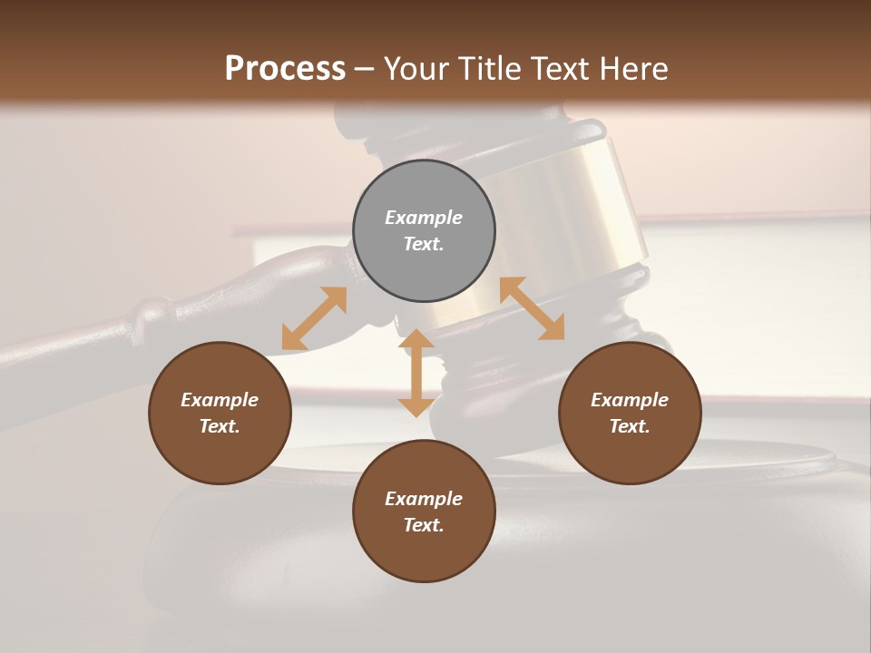 A Judge's Gaven On Top Of A Table With Books PowerPoint Template