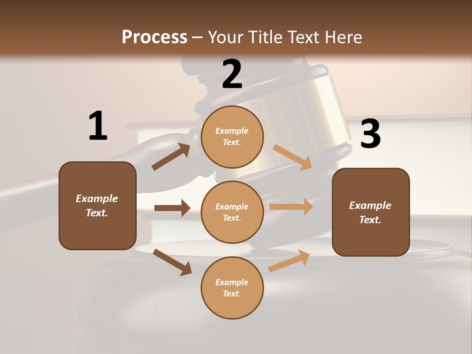 A Judge's Gaven On Top Of A Table With Books PowerPoint Template