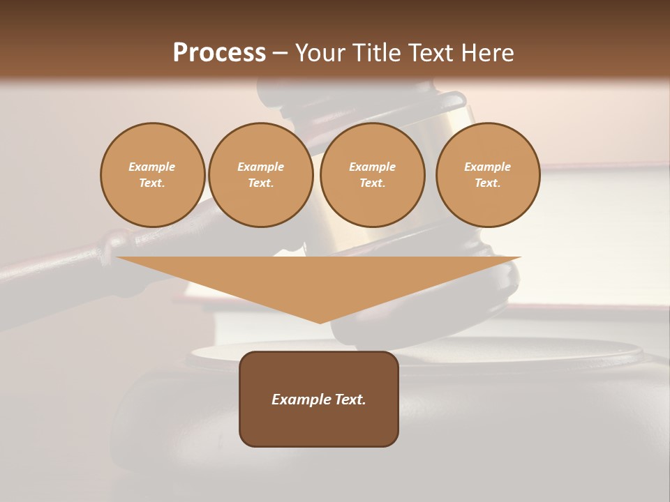 A Judge's Gaven On Top Of A Table With Books PowerPoint Template