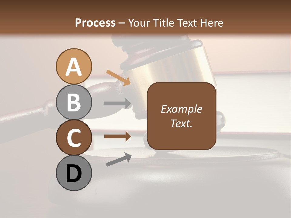 A Judge's Gaven On Top Of A Table With Books PowerPoint Template