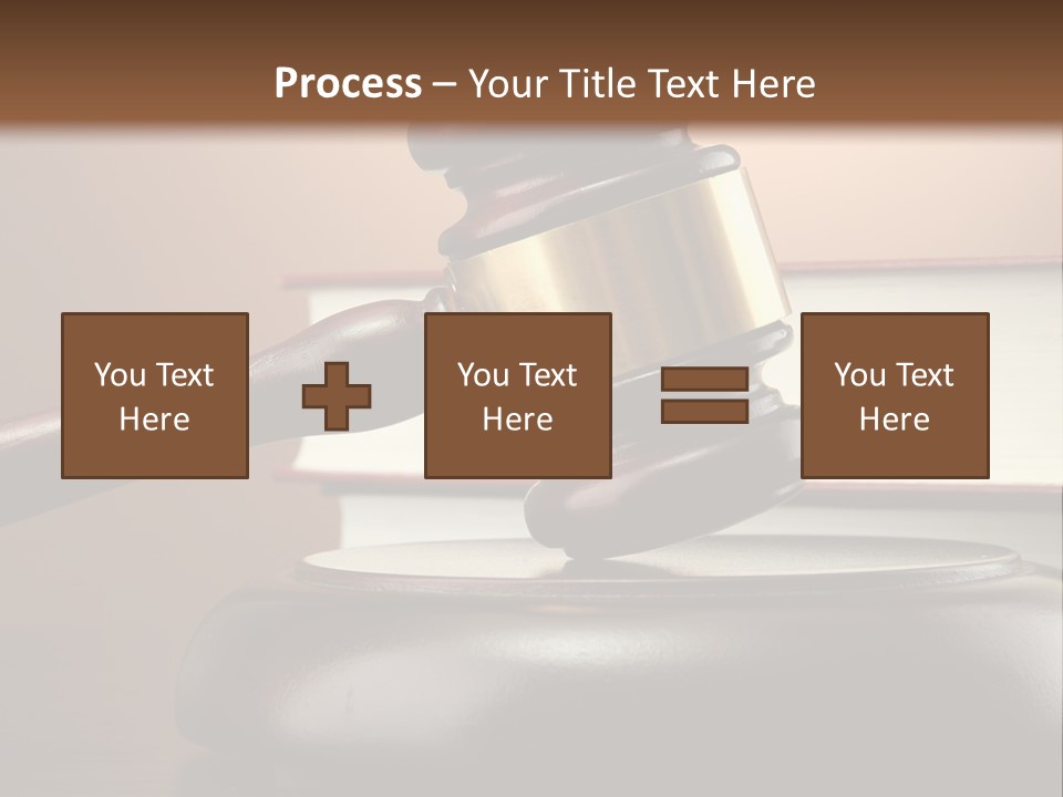 A Judge's Gaven On Top Of A Table With Books PowerPoint Template