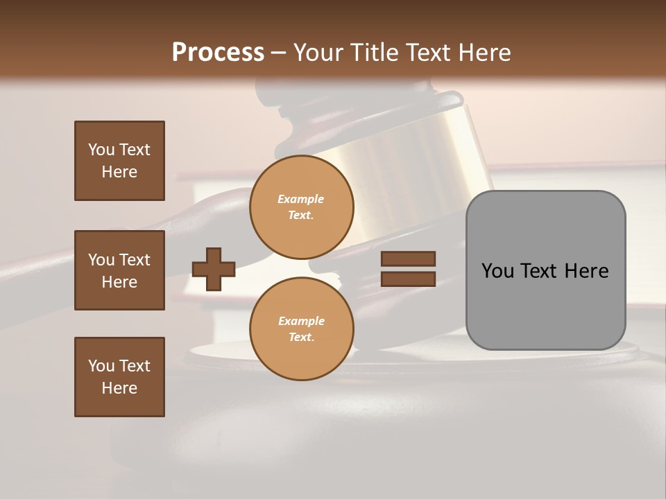 A Judge's Gaven On Top Of A Table With Books PowerPoint Template