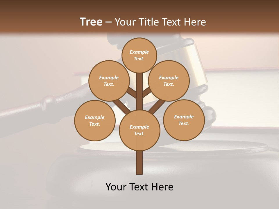 A Judge's Gaven On Top Of A Table With Books PowerPoint Template