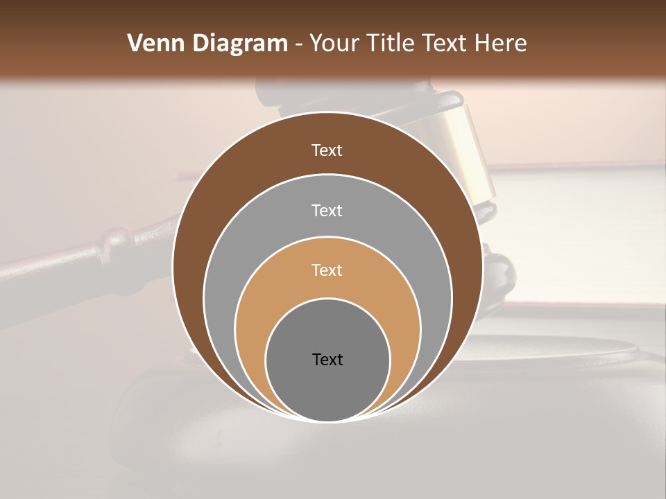 A Judge's Gaven On Top Of A Table With Books PowerPoint Template