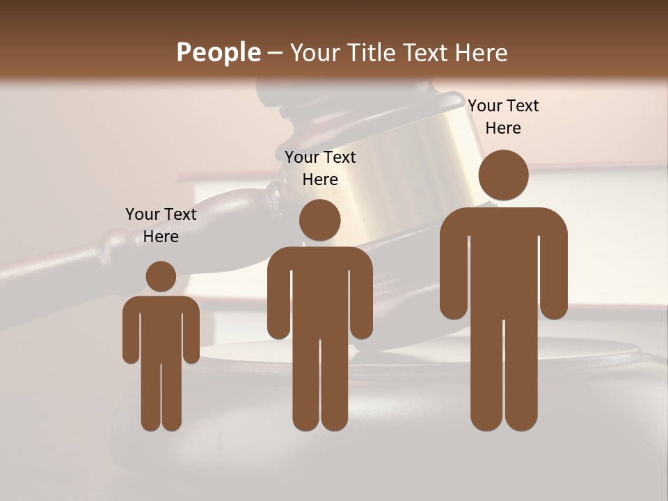 A Judge's Gaven On Top Of A Table With Books PowerPoint Template