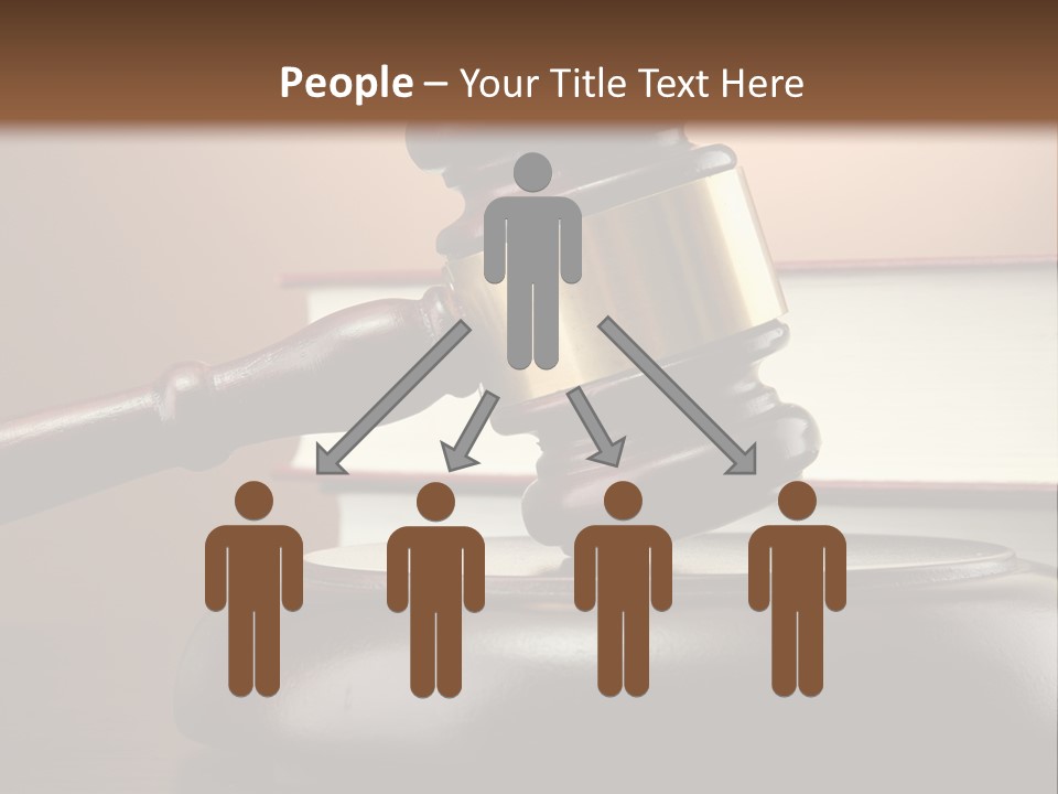 A Judge's Gaven On Top Of A Table With Books PowerPoint Template