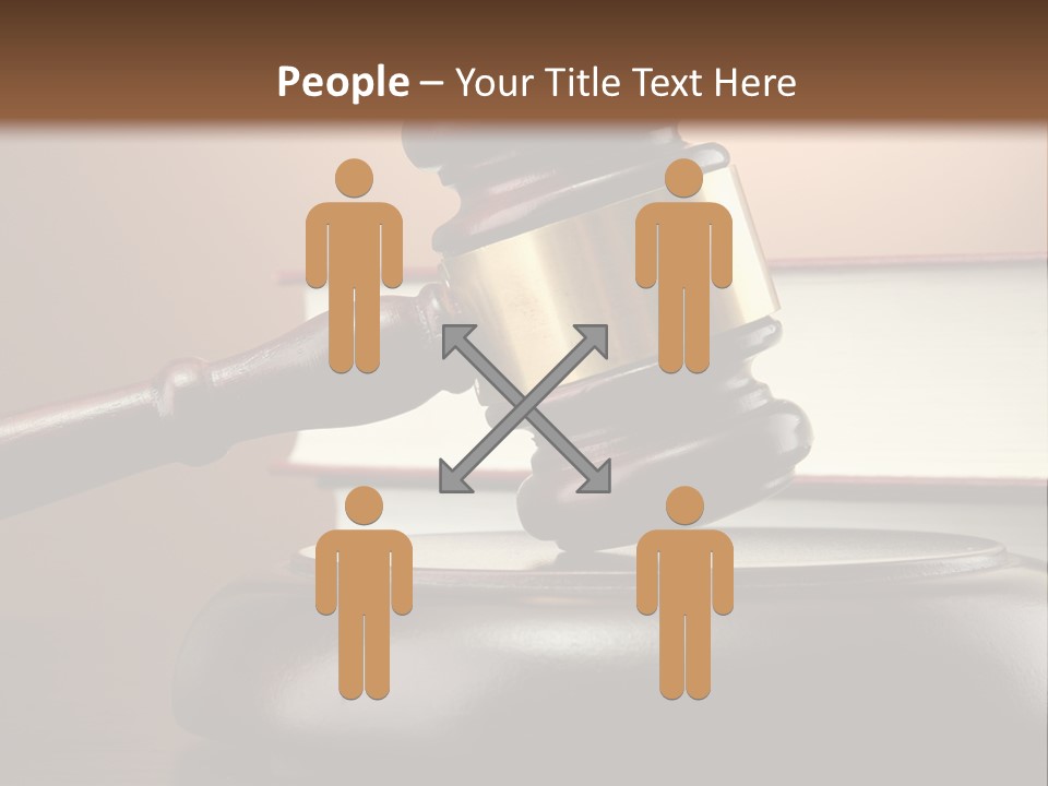 A Judge's Gaven On Top Of A Table With Books PowerPoint Template