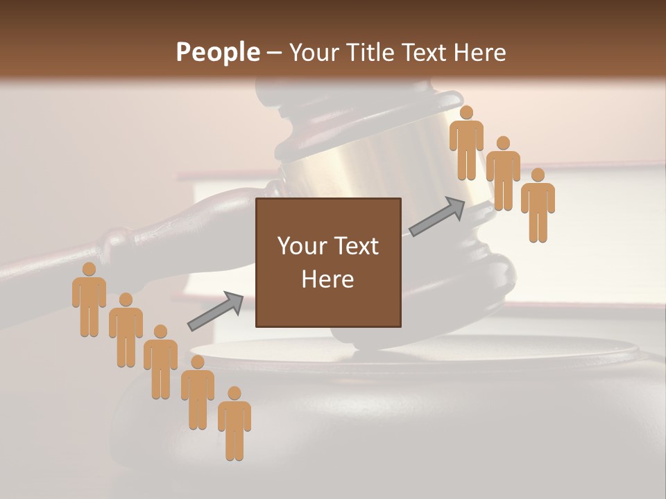 A Judge's Gaven On Top Of A Table With Books PowerPoint Template