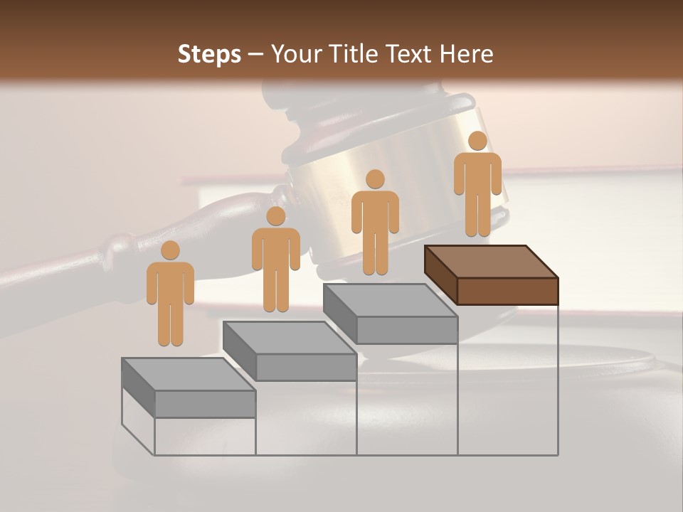 A Judge's Gaven On Top Of A Table With Books PowerPoint Template