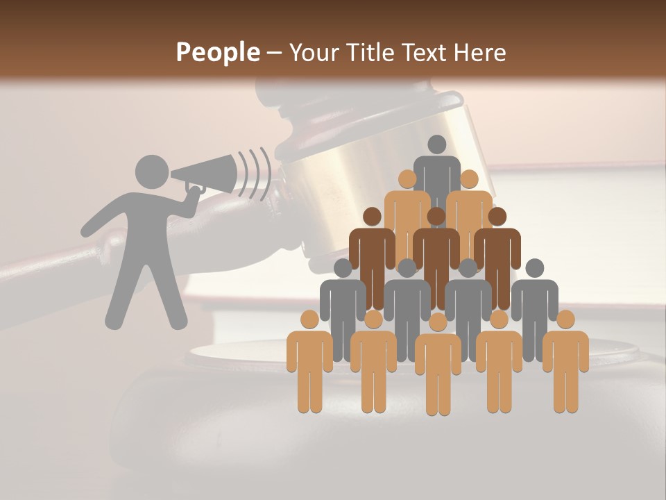 A Judge's Gaven On Top Of A Table With Books PowerPoint Template