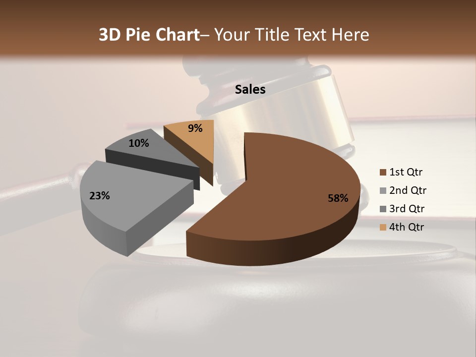 A Judge's Gaven On Top Of A Table With Books PowerPoint Template
