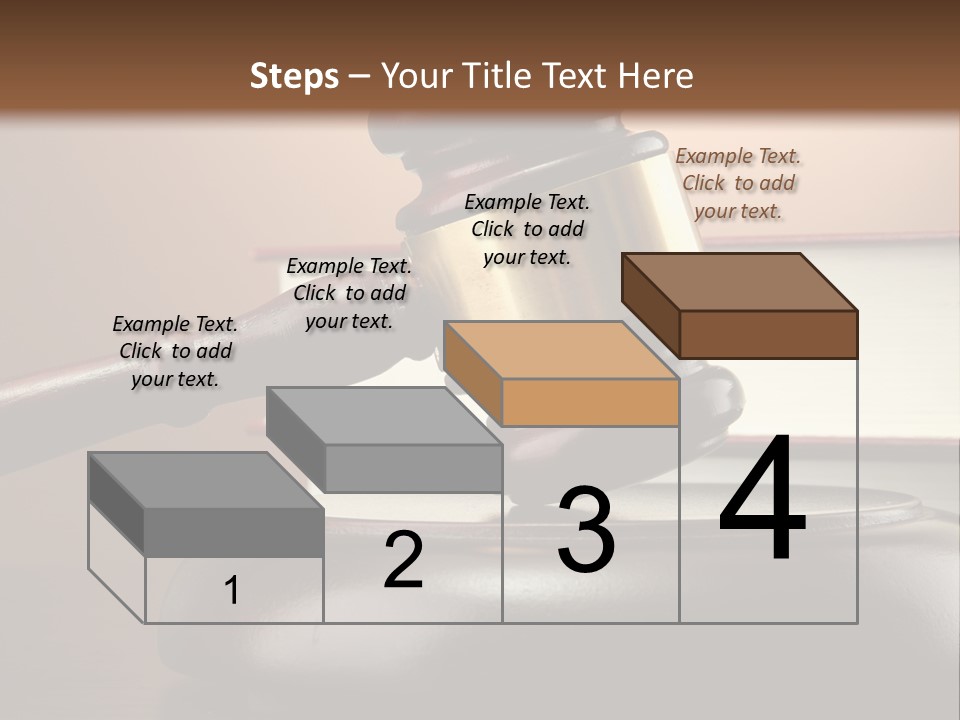 A Judge's Gaven On Top Of A Table With Books PowerPoint Template