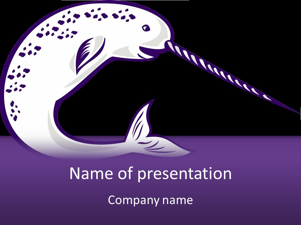 A Purple And White Fish With A Hook In It's Mouth PowerPoint Template