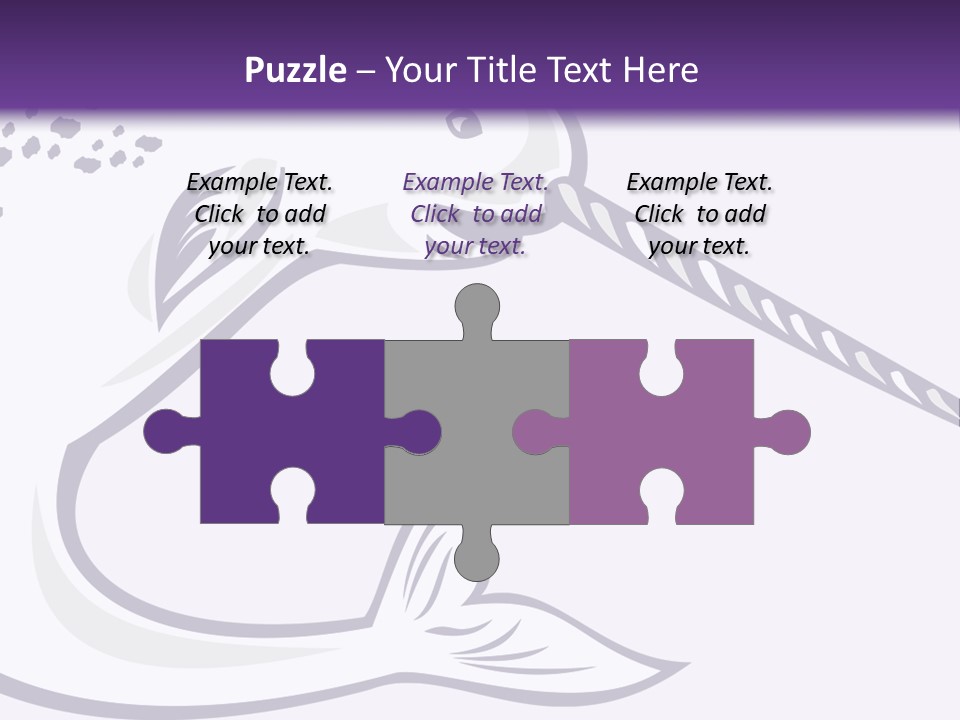 A Purple And White Fish With A Hook In It's Mouth PowerPoint Template