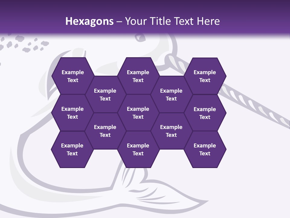 A Purple And White Fish With A Hook In It's Mouth PowerPoint Template