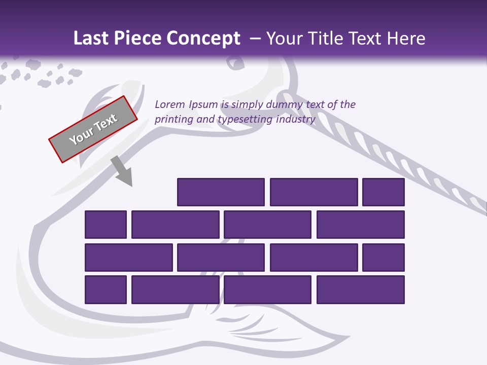 A Purple And White Fish With A Hook In It's Mouth PowerPoint Template