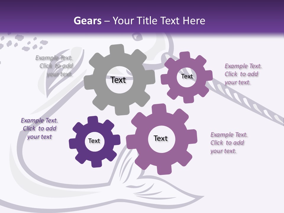 A Purple And White Fish With A Hook In It's Mouth PowerPoint Template