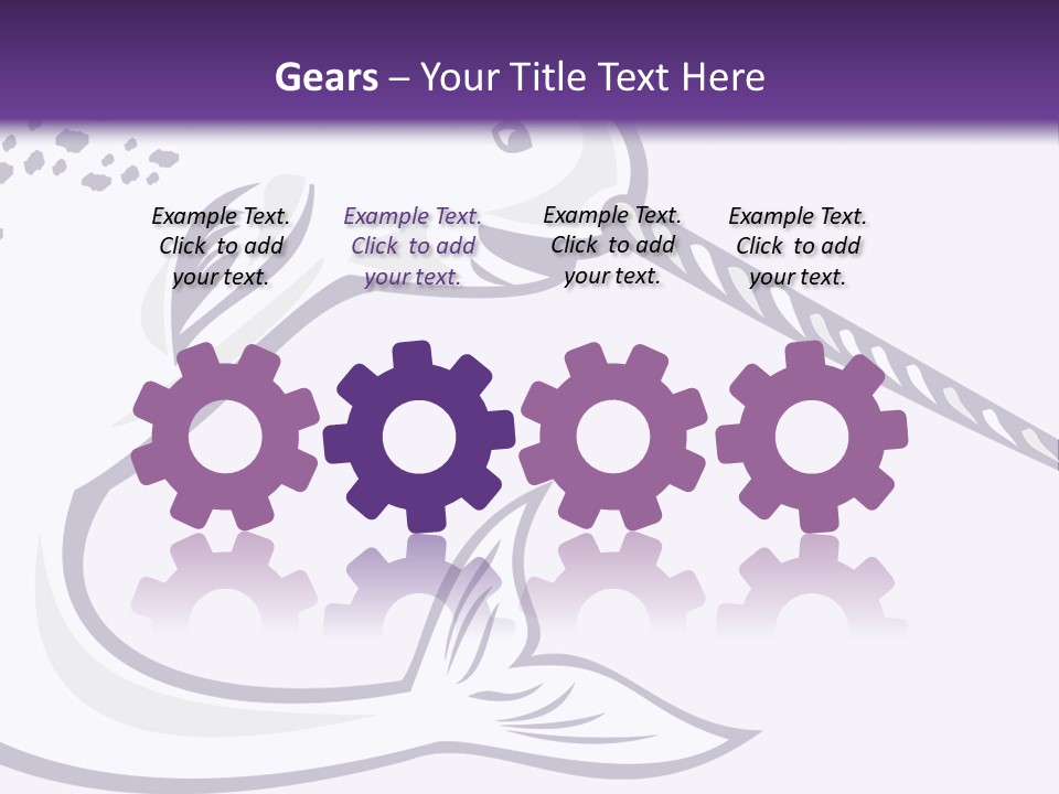 A Purple And White Fish With A Hook In It's Mouth PowerPoint Template