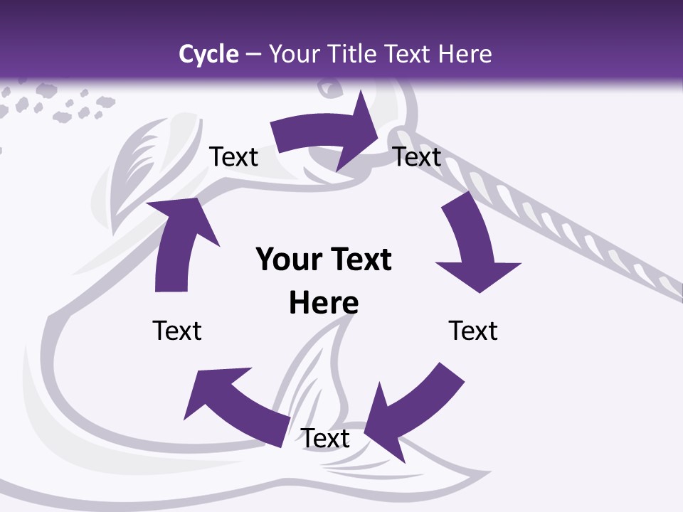 A Purple And White Fish With A Hook In It's Mouth PowerPoint Template