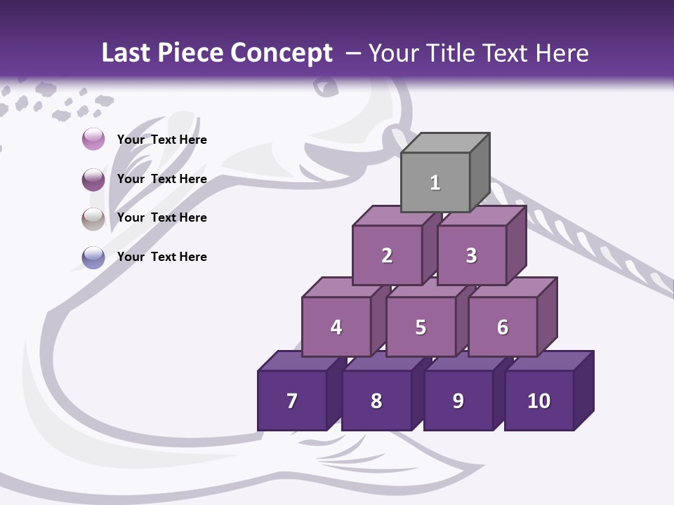 A Purple And White Fish With A Hook In It's Mouth PowerPoint Template