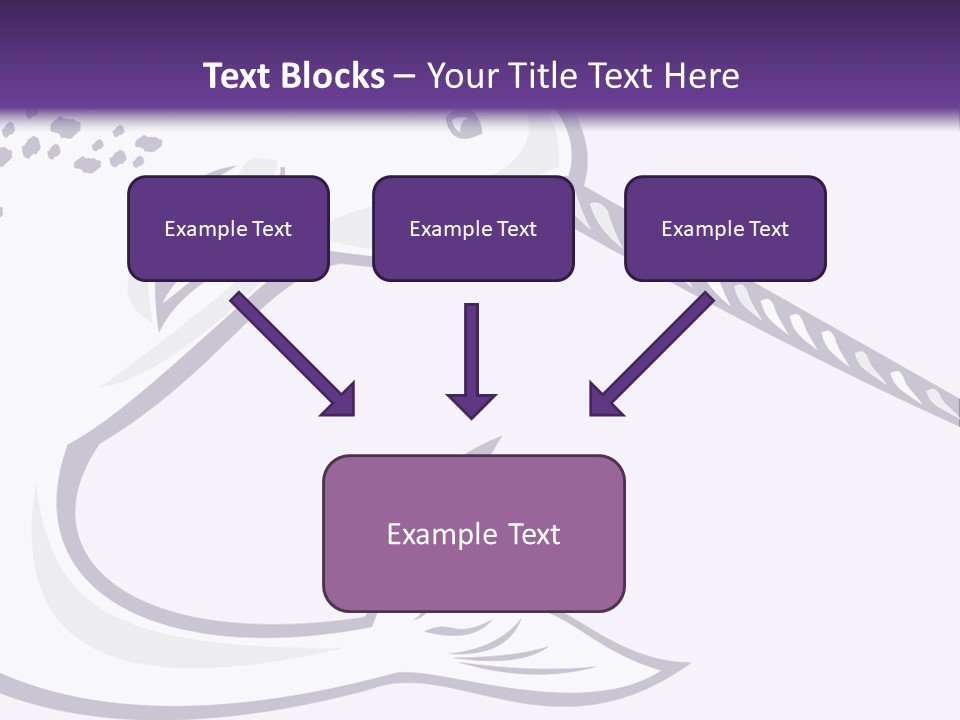 A Purple And White Fish With A Hook In It's Mouth PowerPoint Template