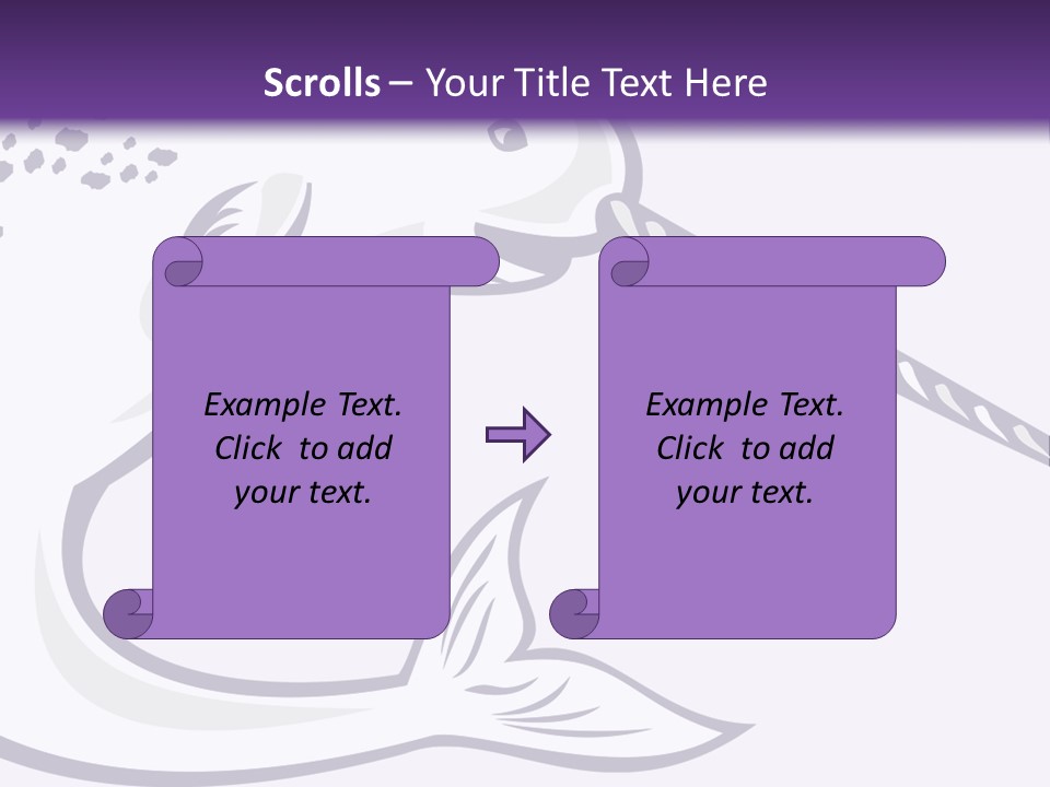 A Purple And White Fish With A Hook In It's Mouth PowerPoint Template