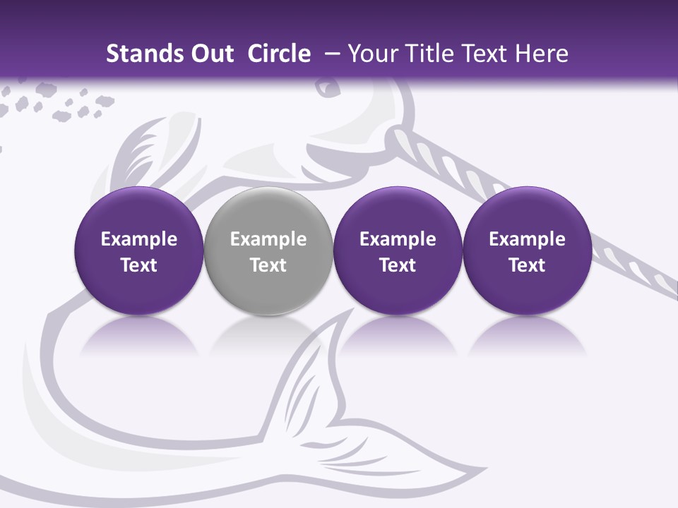 A Purple And White Fish With A Hook In It's Mouth PowerPoint Template