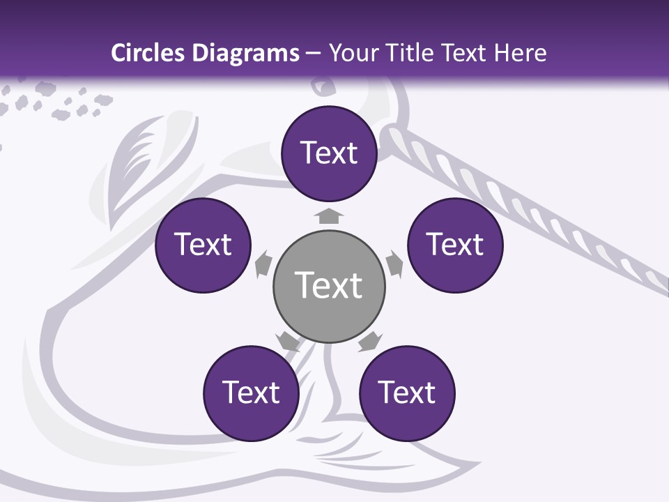 A Purple And White Fish With A Hook In It's Mouth PowerPoint Template