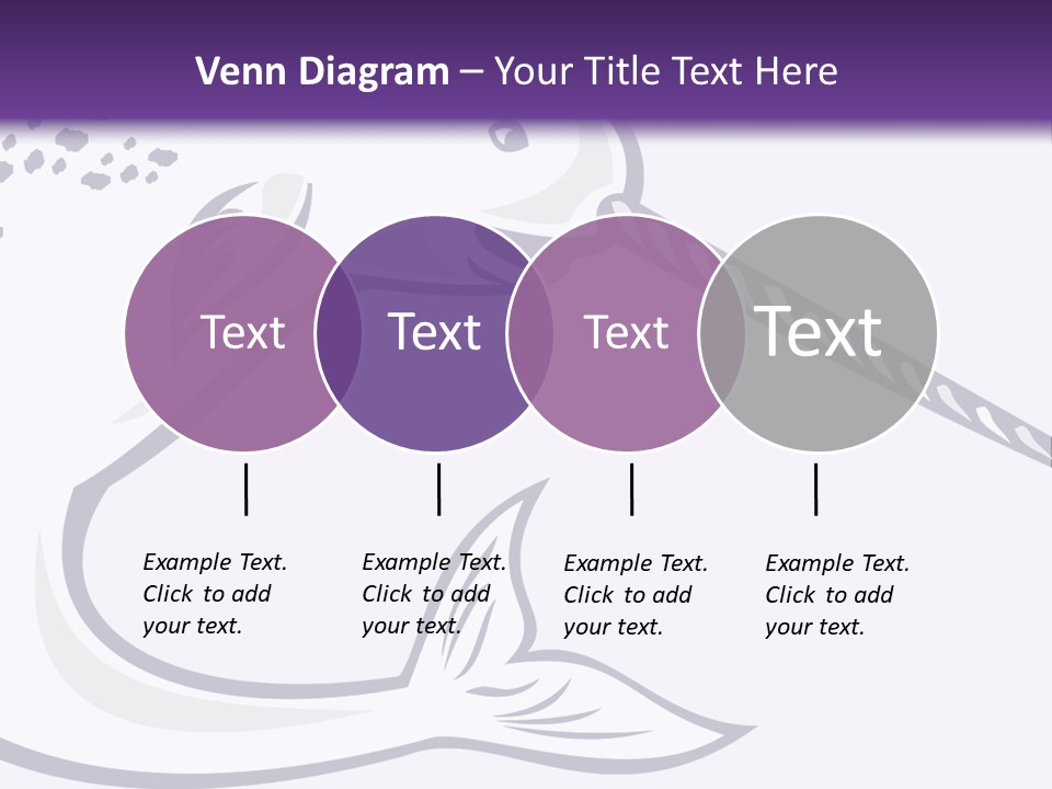 A Purple And White Fish With A Hook In It's Mouth PowerPoint Template