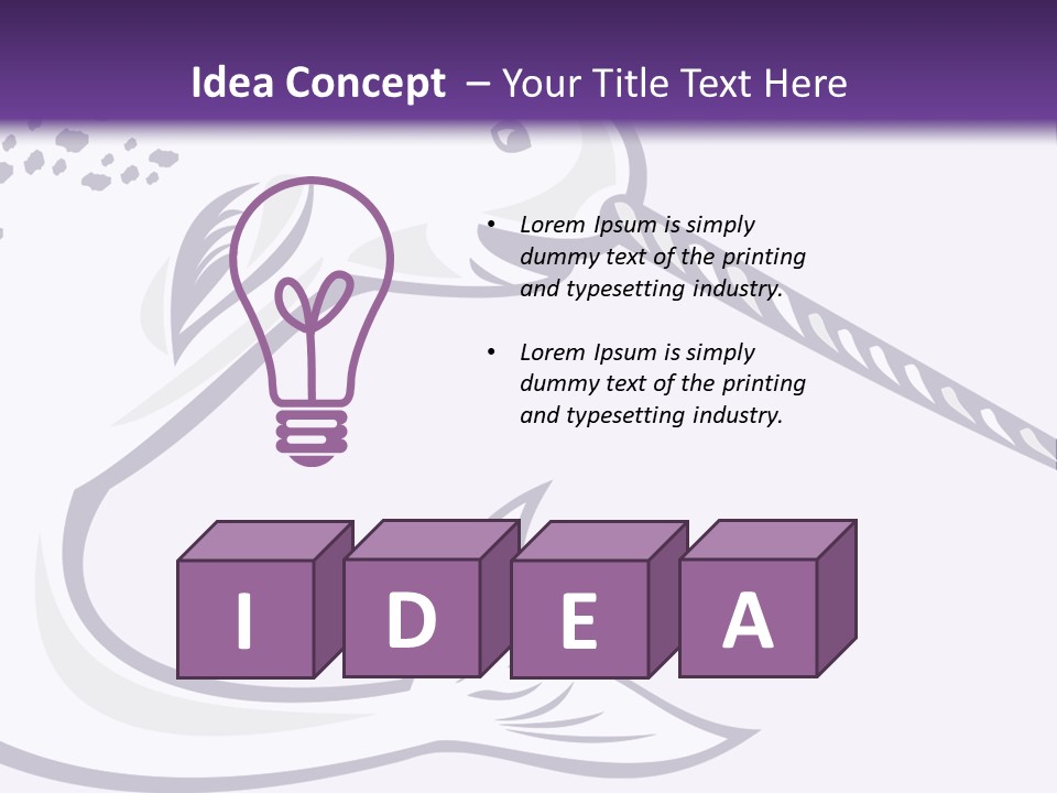 A Purple And White Fish With A Hook In It's Mouth PowerPoint Template