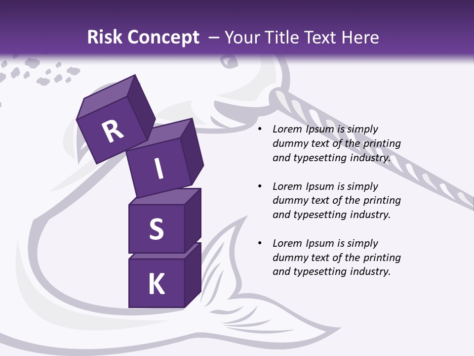 A Purple And White Fish With A Hook In It's Mouth PowerPoint Template