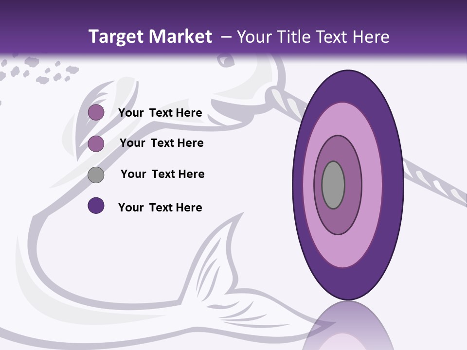 A Purple And White Fish With A Hook In It's Mouth PowerPoint Template