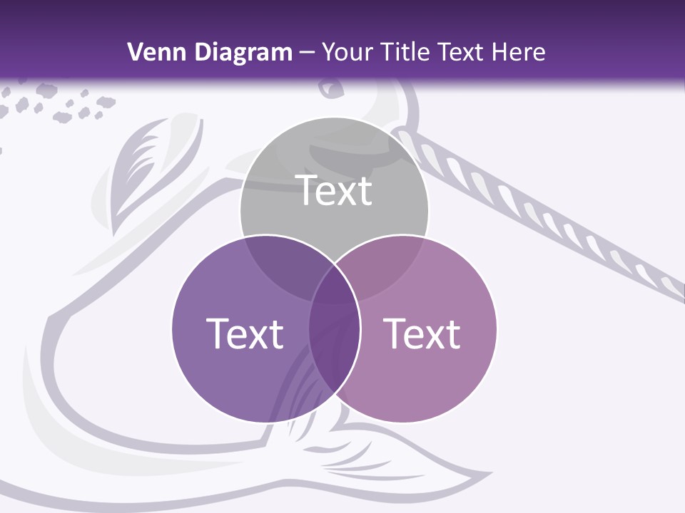 A Purple And White Fish With A Hook In It's Mouth PowerPoint Template