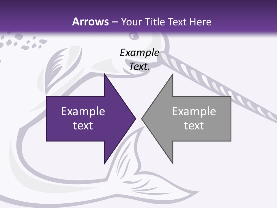 A Purple And White Fish With A Hook In It's Mouth PowerPoint Template