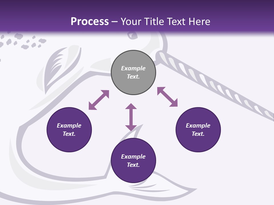 A Purple And White Fish With A Hook In It's Mouth PowerPoint Template