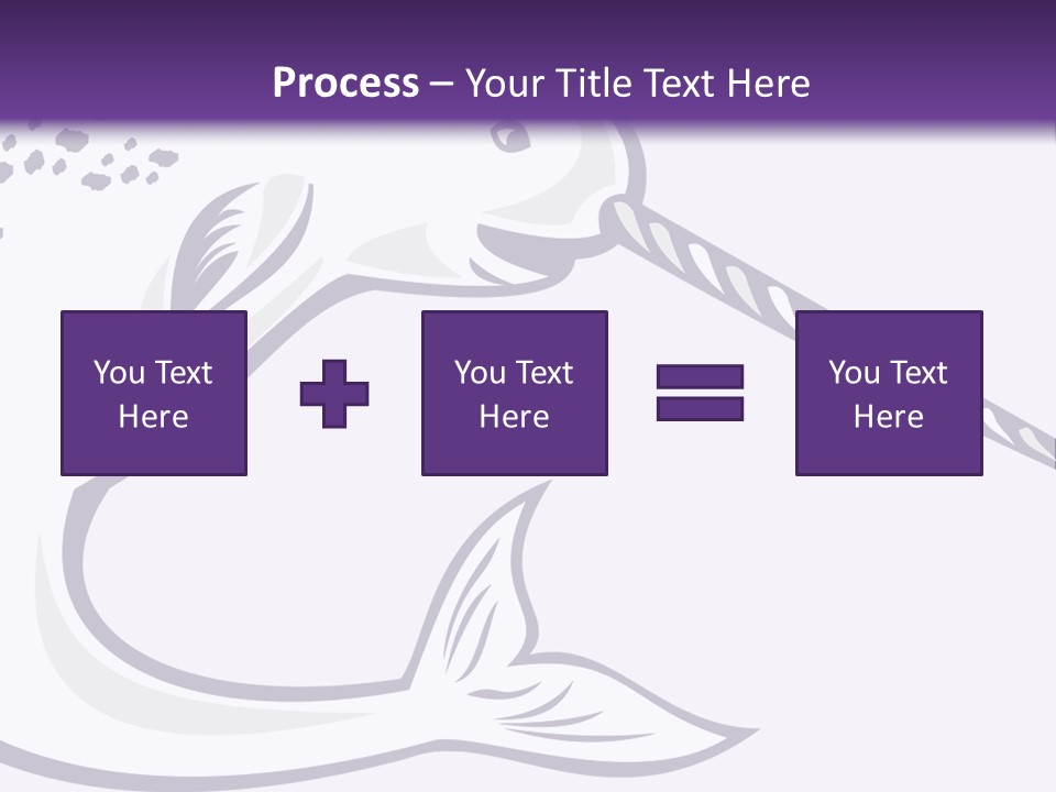 A Purple And White Fish With A Hook In It's Mouth PowerPoint Template
