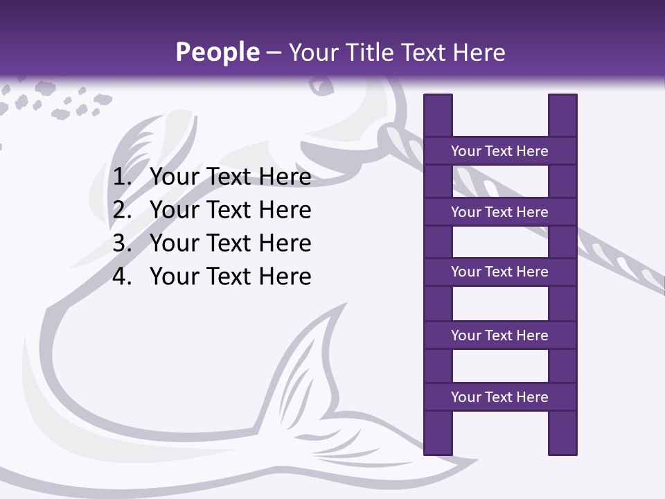 A Purple And White Fish With A Hook In It's Mouth PowerPoint Template