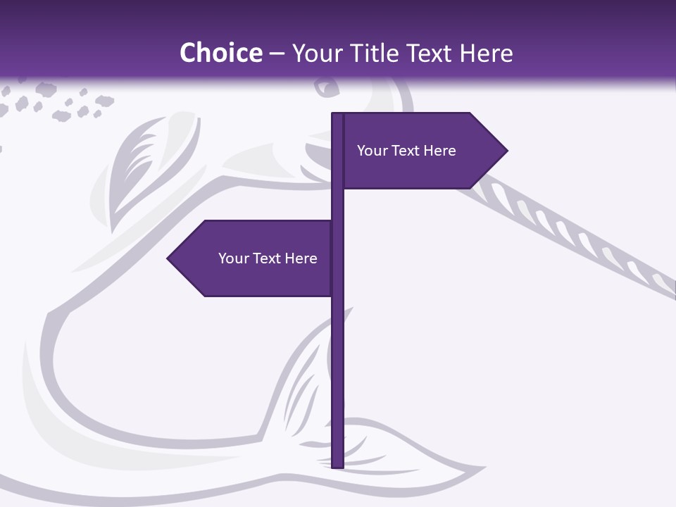 A Purple And White Fish With A Hook In It's Mouth PowerPoint Template