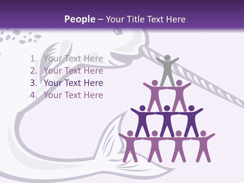 A Purple And White Fish With A Hook In It's Mouth PowerPoint Template