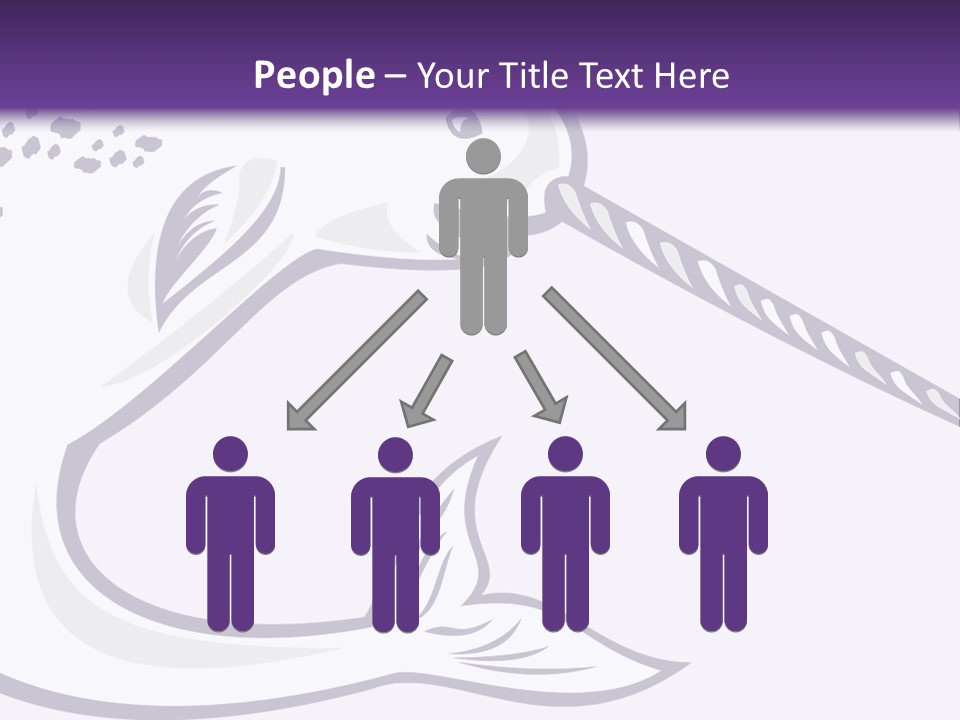 A Purple And White Fish With A Hook In It's Mouth PowerPoint Template