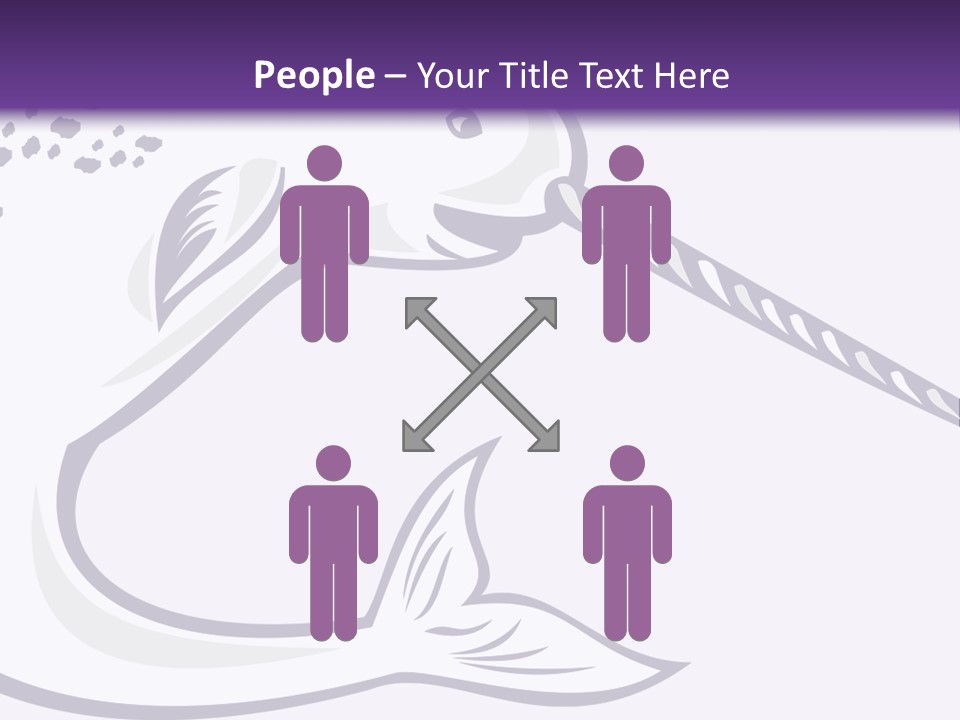 A Purple And White Fish With A Hook In It's Mouth PowerPoint Template