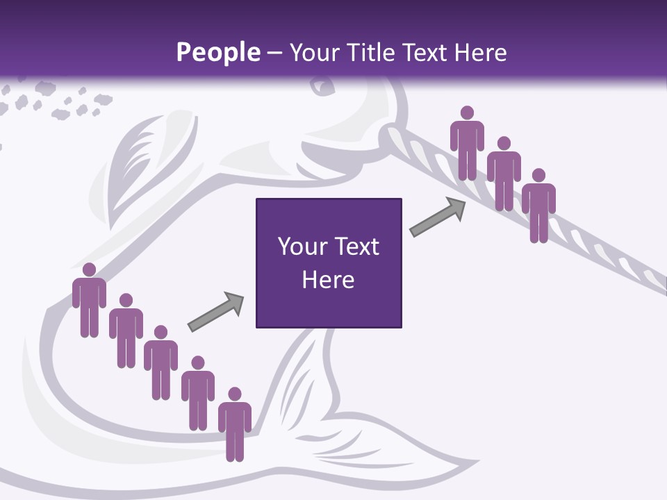 A Purple And White Fish With A Hook In It's Mouth PowerPoint Template