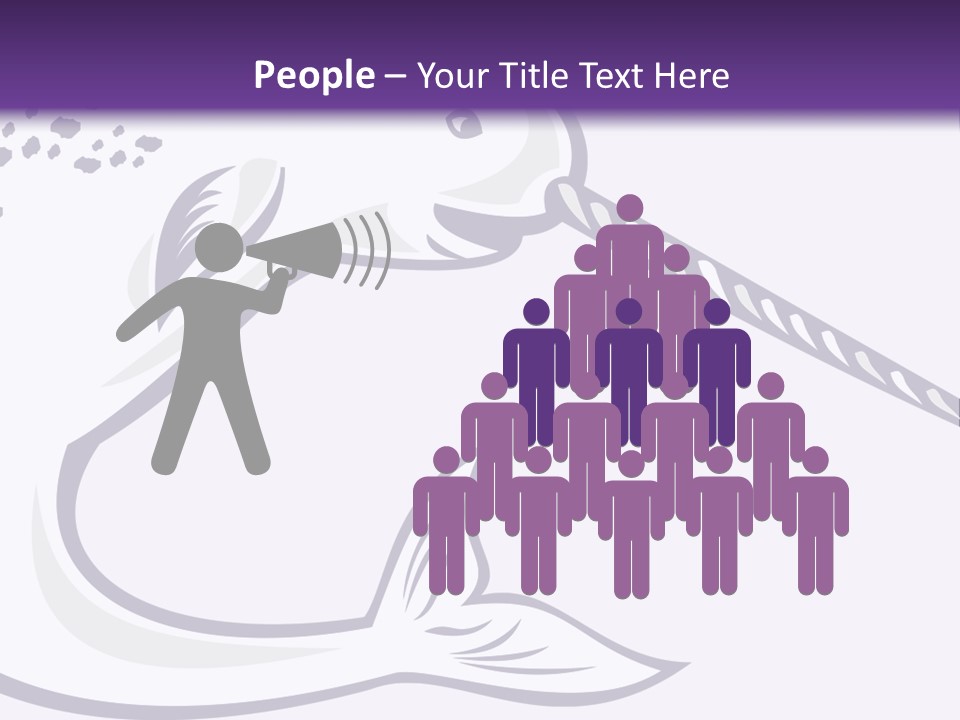 A Purple And White Fish With A Hook In It's Mouth PowerPoint Template