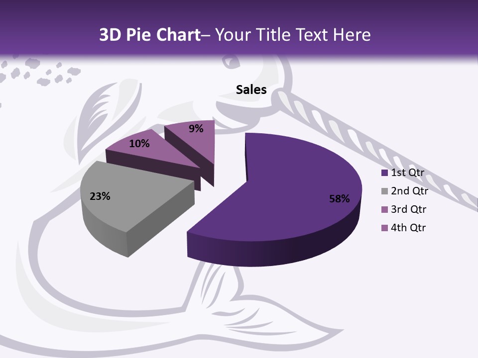 A Purple And White Fish With A Hook In It's Mouth PowerPoint Template